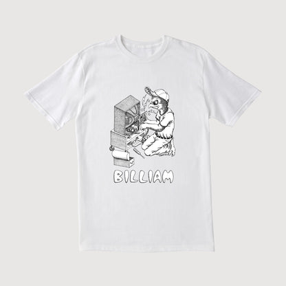 White t-shirt with 'GRIT. HUSTLE. SAVAGE.' text and crossed sticks design on a white background